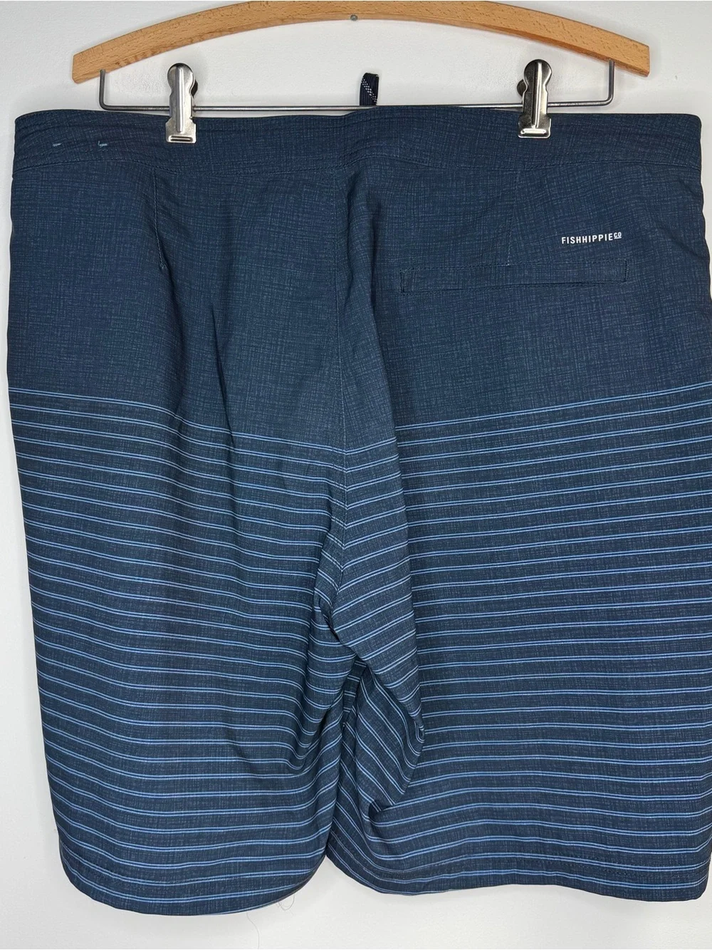 Fish Hippie Co Dunetopper Men's Blue Striped Board Short Size 36